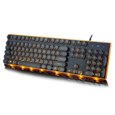 Wired Gaming Keyboard Retro Round Glowing Keycap